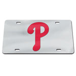 Phillies Laser Cut License Plate Tag Acrylic Silver