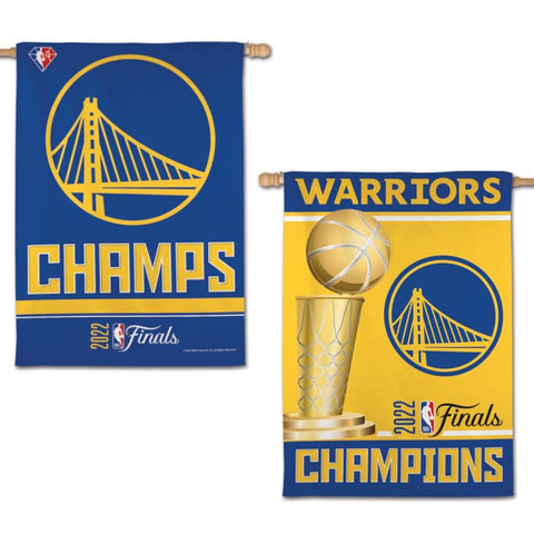 Warriors 2022 NBA Finals Champs Vertical House Flag 2-Sided 28x40