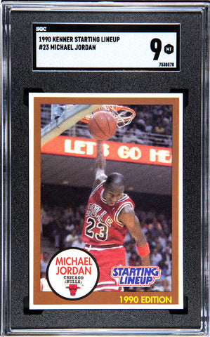 Bulls Michael Jordan 1990 Kenner Starting Lineup "1990 Edition" SGC Graded 9 Single Card