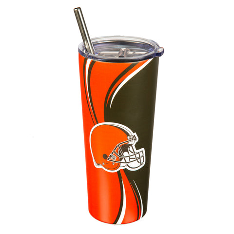 Browns 20oz Stainless Steel Tumbler w/ Straw and Cleaning Brush