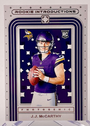 Vikings JJ McCarthy 2024 Panini Photogenic No.2 Rookie Single Card