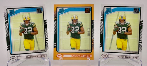 Packers Marshawn Lloyd 2024 Panini Clearly Donruss No.78 #028/199-2 Base Rookie (Lot of 3) Single Card