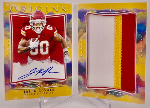 Chiefs Jalen Royals 2025 Panini Origins No.RBPA-JRO #16/25 Autographed Relic Rookie Booklet Single Card