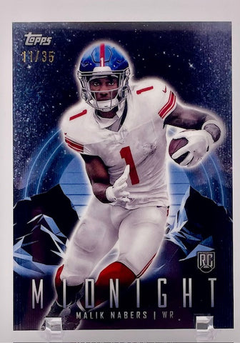 Giants Malik Nabers 2024 Topps Midnight No.72 #11/35 Rookie Single Card
