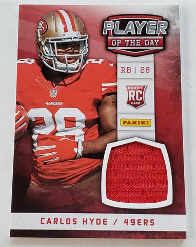 49ers Carlos Hyde 2014 Panini Player of the Day Event-Worn Single Card