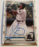 Marlins Lewin Diaz 2020 Bowman Chrome 1st No. CPA-LD On-Card Autographed Single Card