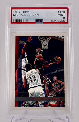 Bulls Michael Jordan 1997 Topps No.123 PSA Graded 9 Single Card