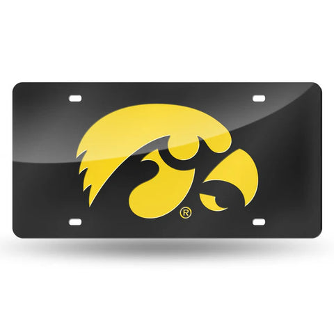 Iowa Laser Cut License Plate Tag Color Black