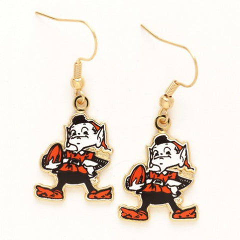 Browns Earrings Dangle Gold Retro