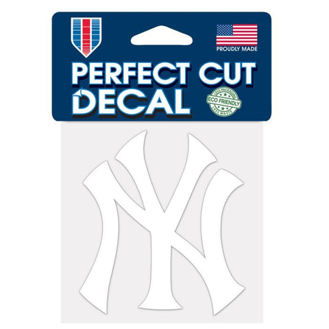 Yankees 4x4 Decal White "NY" Logo