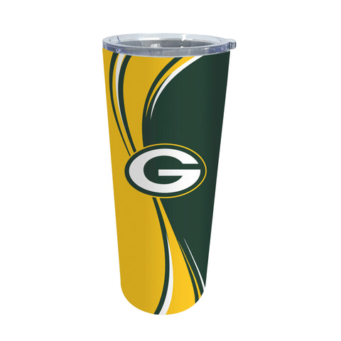 Packers 20oz Stainless Steel Tumbler w/ Straw and Cleaning Brush