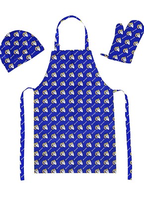 Rams 3-Piece Apron, Oven Mitt & Chef Hat Set