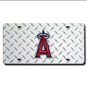 Angels Laser Cut License Plate Tag Silver Diamond Cut