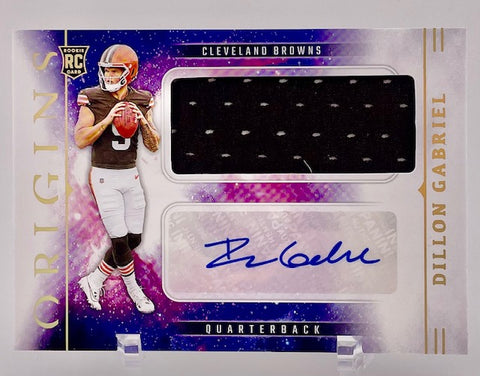 Browns Dillon Gabriel 2025 Panini Origins No.RJJ-DGL Autographed Relic Rookie Single Card