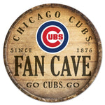 Cubs Wood Sign Round 14" Fan Cave