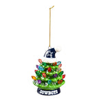 Cowboys Ornament 4" LED Christmas Tree w/ Santa Hat