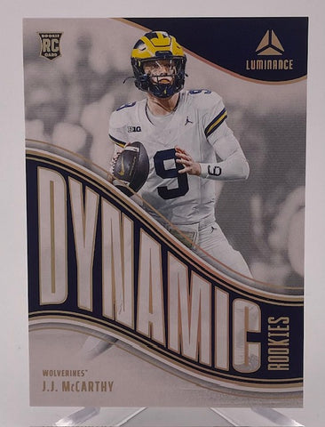 Vikings/Michigan J.J. McCarthy 2024 Panini Luminance No.DR-JMY Rookie Single Card