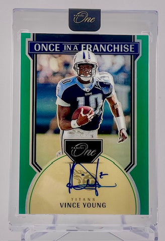 Titans Vince Young 2024 Panini One No.345 #16/40 Autographed Single Card