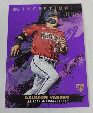 Diamondbacks Daulton Varsho 2021 Topps Inception 150/150 Rookie Purple No.1 Single Card