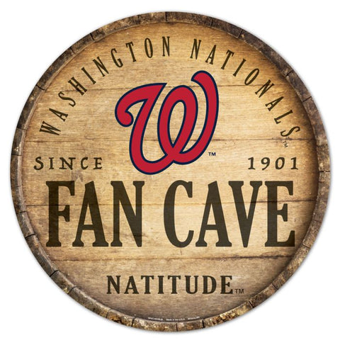 Nationals Wood Sign Round 14" Fan Cave