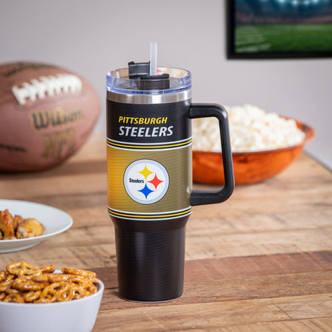 Steelers 40oz Stainless Steel Canyon Cup w/ Straw