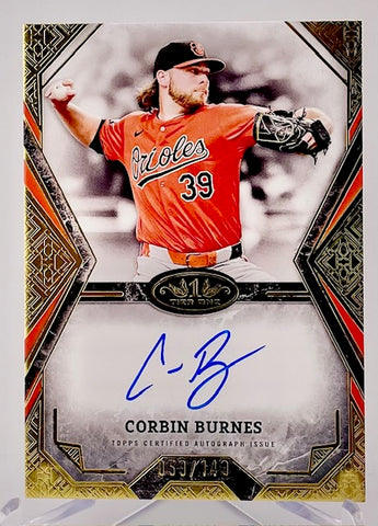 Orioles Corbin Burnes 2025 Topps Tier 1 No.TOTA-CB #059/149 Autographed Single Card