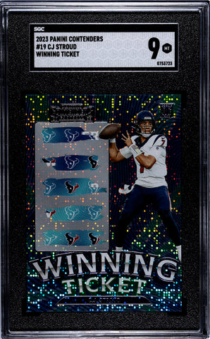 Texans CJ Stroud 2023 Panini Contenders No.19 Winning Ticket Rookie SGC Graded 9 Single Card