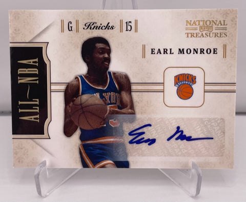 Knicks Earl Monroe 2011 National Treasures No. 7 #08/25 Autographed Single Card