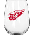 Red Wings 16oz Curved Beverage Stemless Wine Glass