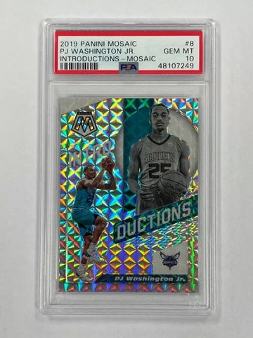 Hornets PJ Washington Jr. 2019-20 Panini Mosaic No.8 PSA Graded 10 Rookie Single Card