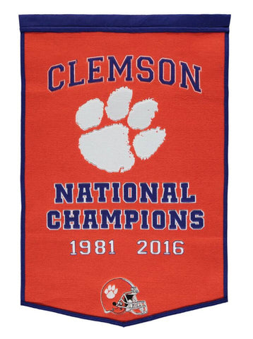 Clemson 24"x38" Wool Banner Dynasty