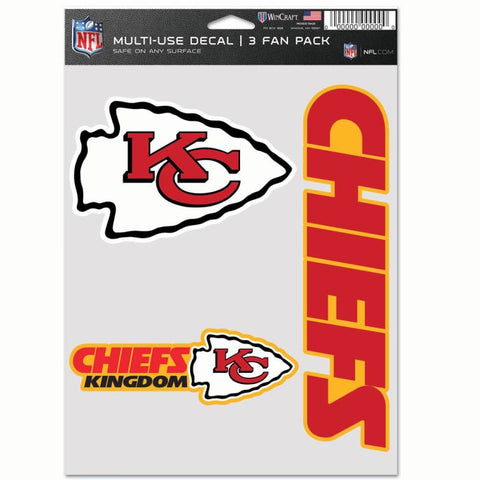 Chiefs 3-Pack Fan Pack Decal 5.5 x 7.75