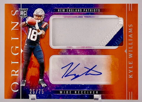 Patriots Kyle Williams 2025 Panini Origins No.RJJ-KWS #25/75 Autographed Relic Rookie Single Card