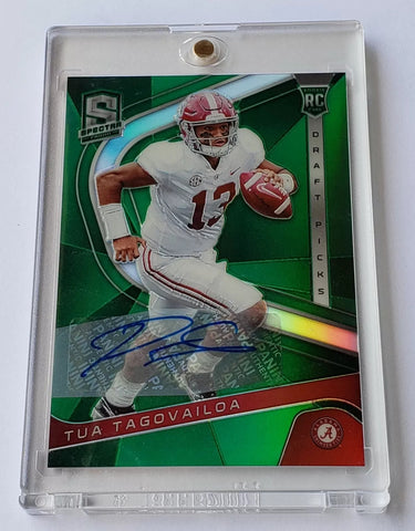 Alabama Tua Tagovailoa 2020 Spectra #4/5 Green Prizm Autographed Rookie Single Card