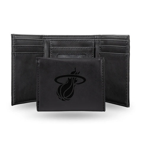 Heat Laser Engraved Wallet Trifold Black