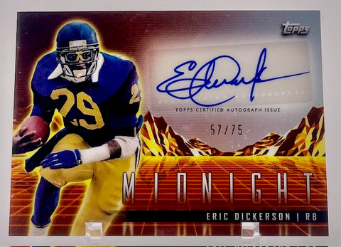 Rams Eric Dickerson 2024 Topps Midnight No.HZS-ED #57/75 Autographed Single Card