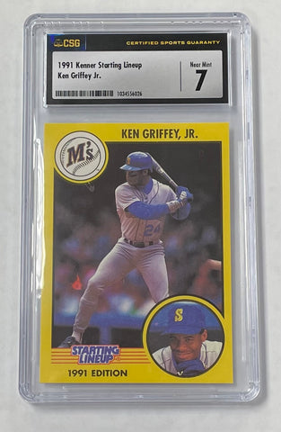 Mariners Ken Griffey Jr 1991 Kenner Starting Lineup Extended Series No.24 CSG 7 Graded Single Card