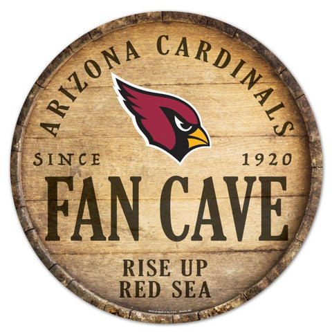 Cardinals Wood Sign Round 14" Fan Cave NFL