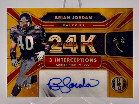 Falcons Brian Jordan 2024 Panini Gold Standard No.24K-BJ #23/99 Autographed Single Card