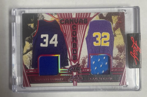 Charles Barkley/Karl Malone 2023 Leaf Art of Sport No.CC-5 Duel Relic Single Card