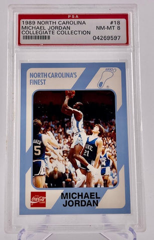 Tarheels Michael Jordan 1989 Collegiate Collection No.18 PSA Graded 8 Single Card