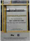 Athletics Rickey Henderson 2021 Topps Gold Label No.MLR-RH 04/50 Relic Single Card