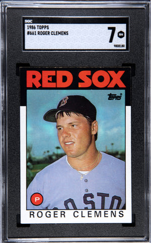 Red Sox Roger Clemens 1986 Topps No.661 SGC Graded 7 Single Card