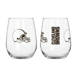 Browns 16oz Curved Gameday Stemless Wine Glass