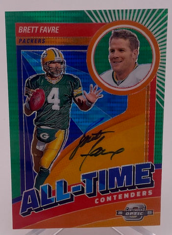 Packers Brett Favre 2023 Panini Contenders Optic No.ATC-BF #17/20 Autographed Single Card