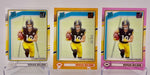 Steelers Roman Wilson 2024 Panini Clearly Donruss No.77 #008/199-Pink-Base (Lot of 3) Single Card