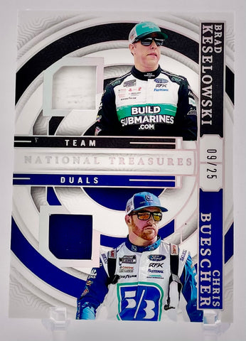 Brad Keselowski/Chris Buescher 2024 Panini National Treasures No.TD-RFK #09/25 Relic Single Card