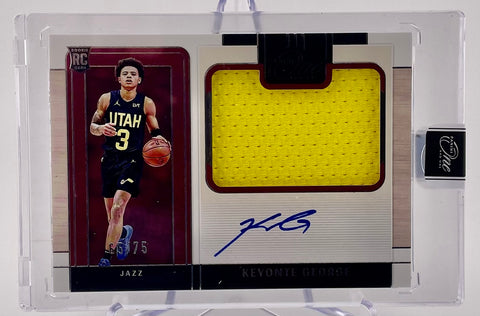 Jazz Keyonte George 2023-24 Panini One & One No.PRJ-KYG #65/75 Autographed Relic Rookie Single Card