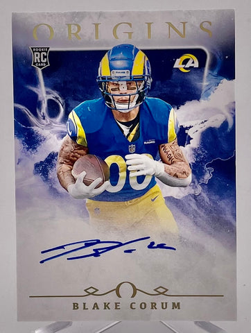 Rams Blake Corum 2024 Panini Origins No.RAU-BCO Autographed Rookie Single Card