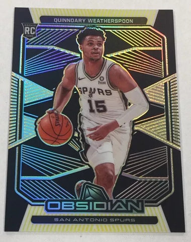 Spurs Quinndary Weatherspoon 2019-20 Obsidian #03/10 FOTL Rookie Single Card